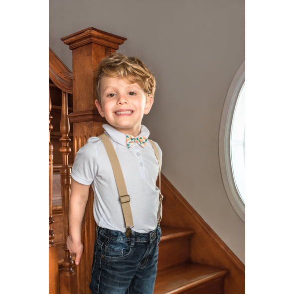 Bow tie and suspender set - Carrots and easter eggs
